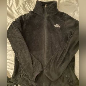 North face zip up fleece black jacket winter